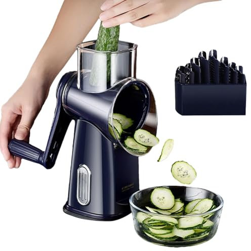 Rastreador De Queso Gourmet, Helicóptero con Múltiples Cuchillas, Mano De Rallador De Queso Rotativo Manual, Mano De Cortador De Vegetales con Mango, Rejilla De Queso De Mano, Cortador De Alimentos
