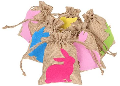 COLLBATH 6 Stück Osterhasen-kordelzugbeutel Osterbeutel Zum Befüllen Geschenkbeutel Süßigkeitenbeutel
