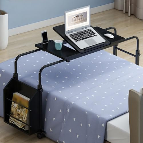 Betttisch über dem Bett Tisch mit Rollen, Überbetttisch über dem Bett, Schreibtisch über dem Bett, mobiler Schreibtisch, Betttisch mit Rollen, Computertisch für Bett, Überbetttisch, mit Rollen
