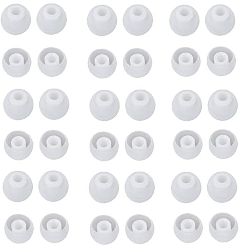 Embout Ecouteur Intra Auriculaire, 36 Pièces Accessoire Ecouteur Doux Et Confortables, Convient à La Plupart des Écouteurs Intra-Auriculaires, Diamètre Intérieur 4,5 mm- 6 mm (Transparent)