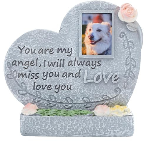 UOSIA Pet Memorial Geschenke Hund Blumentöpfe Gedenkstein Katze Hund Gedenkharz Kunsthandwerk Grabstein für Rasen Garten im Freien Yard