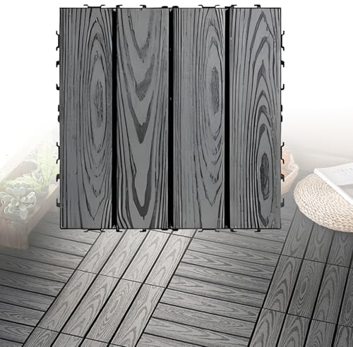 Piastrelle composite in legno-plastica, pavimentazione ad incastro per giardino, balcone, piscina, piastrelle esterne impermeabili