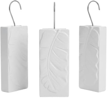 3x umidificatore d'aria in ceramica - evaporatore del radiatore per umidificare l'aria della stanza - evaporatore dell'acqua con gancio - evaporatore riscaldamento termosifoni caloriferi (Bianco)