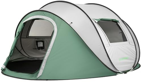 EchoSmile Tienda de campaña desplegable para 4-8 personas, resistente al agua, con 2 ventanas de ventilación, tienda familiar y tienda de campaña para picnic, senderismo y actividades al aire libre