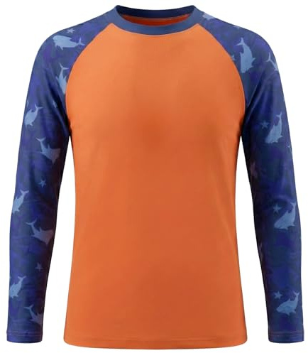 Valcatch Kids UPF50+ Rash Vest Long Sleeve T Shirt, Ages 4-16 Years | UV sun protection guard, boys girls stretch quick-dry swim top for beach, pool, summer, spring, autumn, winter water sports