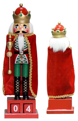 Calendrier De L'Avent Casse-Noisette En Bois - Décoration De Noël | Ornement Casse-noisette En Bois, Calendrier Dee Marionnettes EnBois, Roi Cassenoisette, Adapté Cheminées, Cheminées Et