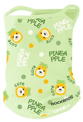 ROCKBROS Kids Cooling Neck Gaiter, UPF50+ Face Cover with Ear Loops, Summer Scarf for Boys Girls Age 7-12