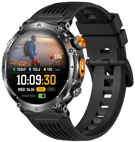 findtime GPS militare, smartwatch da uomo con bussola, altimetro, torcia a LED, chiamata Bluetooth, orologio sportivo per uomini, compatibile con Android e iOS