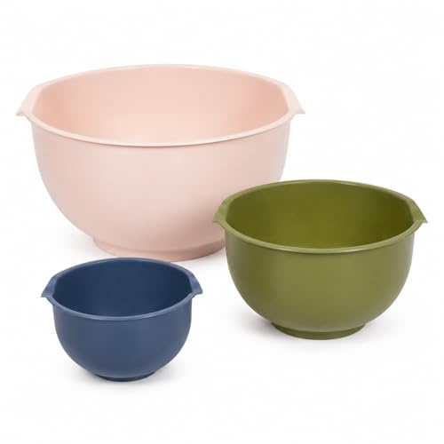 ZOPPER 3-Piece Plastic Mixing Bowl Set, Durable Nesting Baking Bowls | Pouring Spout, Non-Slip Base & Measurements, Dishwasher & Freezer Safe, Food Prep