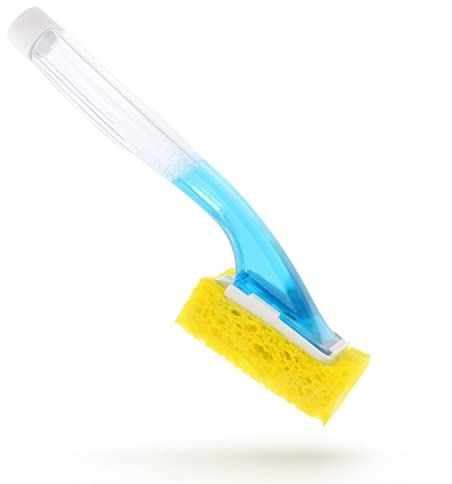 Arrow Home Products Dish Sponge with Soap Dispenser Handle - Fillable Dish Wand for Quick, Convenient Cleaning - Made in the USA - Easy to Refill, Built-In Scrubber, Ideal for Dishes and Pans