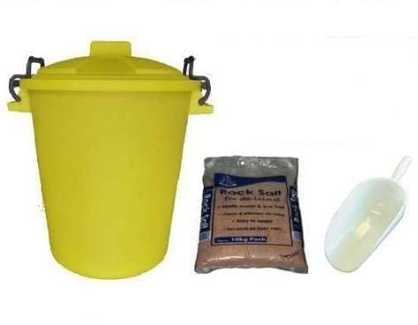 Keto Plastics 85 Litre YELLOW DOMESTIC GRIT ROCK SALT BIN Dustbin De-Ice 85L Storage Container