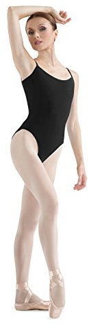 Bloch Dance Damen Sissone V-Rücken Camisole Gymnastikanzug, Schwarz, Größe M