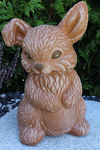 STEINFIGUREN SPICKER Steinfigur Hase Zwergkaninchen sitzend 170/3 Gartenfigur Steinguss Tierfigur Terrakotta Patina
