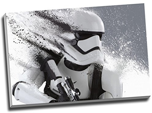 Star Wars Storm Trooper Leinwanddruck, groß, A1, 76,2 x 50,8 cm, Schwarz / Weiß