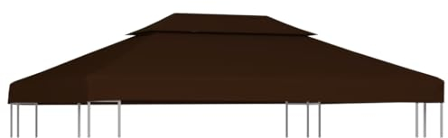 vidaXL Paviljongtak med ventilering 310 g/m² 4x3 m brun