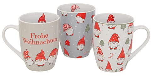 B&B WICHTEL Coffee Cups 330 ml White Light Blue Red Mulled Wine Cups Tea Cups Porcelain Christmas Secret Children All-Over Print