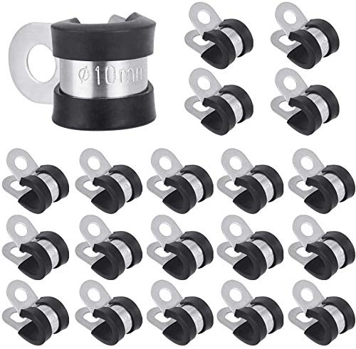 Rubber Lined P Clips Zinc Plated Hose Pipe Clamp Mild Steel- Pack of 25 (5mm)