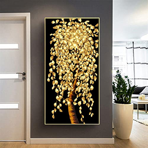 Yoonqun 5D Diamond Painting Kits Groß Geldbaum DIY Diamant Painting Bilder Set Voll Crystal Strass Stickerei Kreuzstich Mosaik Diamant Gemälde Handwerk Art Home Wall Décor Round drill 40x80cm