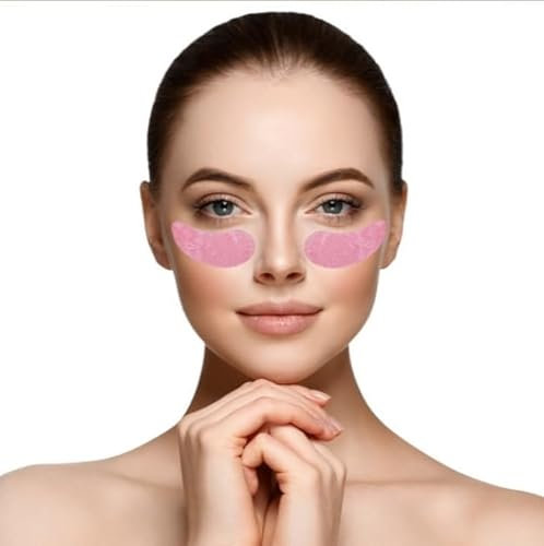 5 Máscaras Konjac Contorno de Ojos de Rosa - 100% Natural Sin Conservantes Sin Parabeno - Apto para todo tipo de Pieles - Reduce las ojeras y arrugas - Reduce la hinchazón - Pack de 5 - Sun & Sia