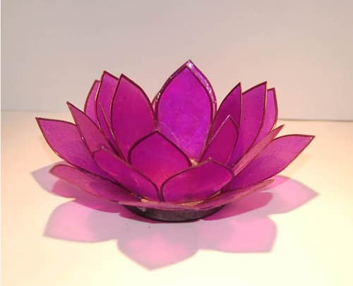 Portavelas Flor de Loto Nácar Violeta
