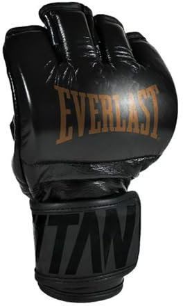 Everlast Titan Pro MMA-Handschuhe, Schwarz, Größe M, sichere und bequeme Passform mit Klettverschluss am Handgelenk, ideal für gemischte Kampfsportarten (MMA).