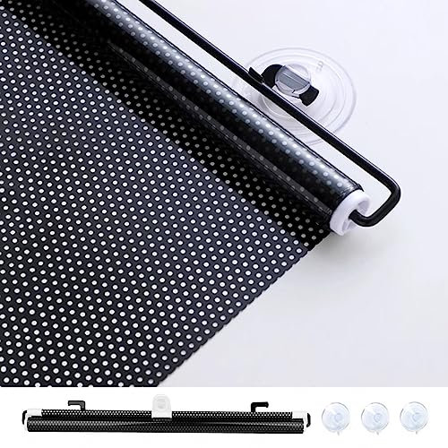 YHBZ Verstellbares Verdunkelungsrollo,Saugnapf-Fensterrollos für Büro,Teleskopische Jalousien,für Auto Haus Küche Bad Glastüren und Fenster,Kein Bohren erforderlich,Black-W40*H125cm(15.7 * 49.2in)