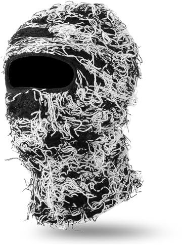 WLLHYF 1 passamontagna lavorato a maglia, maschera da sci, berretto integrale antivento, traspirante, riscaldante, accessorio per costume per uomini e donne, sport all'aria aperta, ciclismo, bianco e