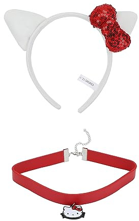 Bioworld Hello Kitty Costume Ready Cosplay Set with Headband and Collar