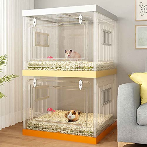 NEZIH Hamsterhäuser, Hamsterkäfig Großes Glas, Sehr Transparent Wie Material Türpanel Pp Material/A-Double Layer