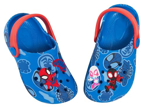 Enfants Spidey et Ses Incroyables Amis Spiderman Sabots Sandales avec Breloques Badges curseurs d'été avec Bride à la Cheville Chaussures de Plage