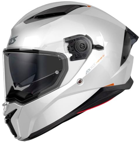 AXXIS Panther SV Solid Blanco - Casco de Moto Integral con Visor Solar, para Hombre y Mujer, Homologado ECE 22.06 (M)