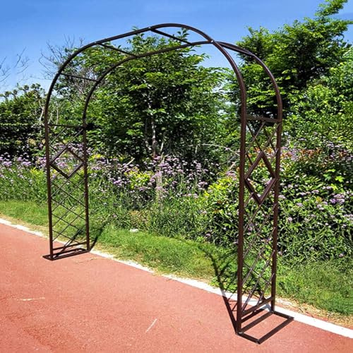 ZYXWLC Arco de Rosas de Metal, Arco De Jardín Trepadoras, Marco de Metal de Acero, pabellón, pérgola, jardín, Ancho 120cm 160cm 180cm 240cm 280cm 300cm (Color : Marrón, Tamaño : W140XH230CM)