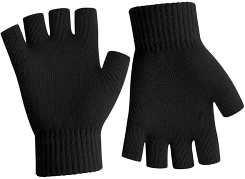 Fingerlose Handschuhe Herren,Handschuhe Fingerlos,Handschuhe Autofahren Herren,Fingerlose Handschuhe Damen,Handschuhe Ohne Fingerkuppen,Fingerless Gloves,Handschuhe Schwarz Winter Thermo Warme