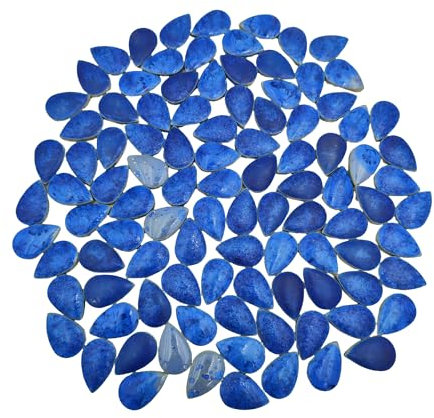 105PCS 28mm x 18mm Ceramic Raindrop DIY Mosaic Tiles, 500g Mosaic Tile Pieces for Handmade Mosaic Making Kits Art Projects Home and Outdoor Decoration (Ice Crystal Blue)