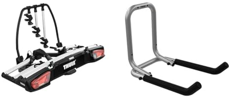 Thule VeloSpace XT Fahrradträger für Anhängerkupplung 3 Fahrräder Silber & 977101 9771 Wandhalter, schwarz, One Size