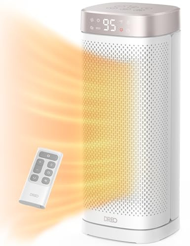 Dreo 16 Zoll elektrische Heizung, energieeffiziente Raumheizung mit Thermostat, 70° oszillierende Fernbedienung 3-Mode Kippschutz & Überhitzungsschutz, leiser Keramik-Heizlüfter für Zuhause