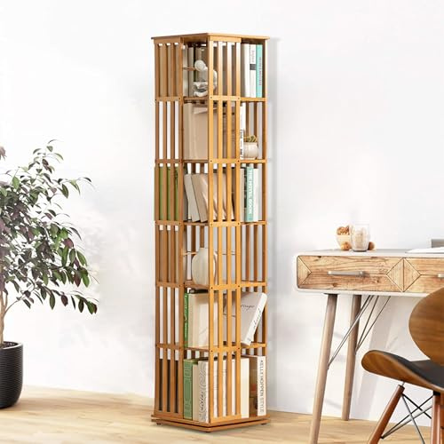 JNMDLAKO Rotierendes Bücherregal, 360° Drehbares Bücherregal, Drehbares Stapelbare Regale, Bodenstehendes Aufbewahrungsregal,zur Verwendung im Schlafzimmer, Wohnzimmer, Arbeitszimmer und Büro