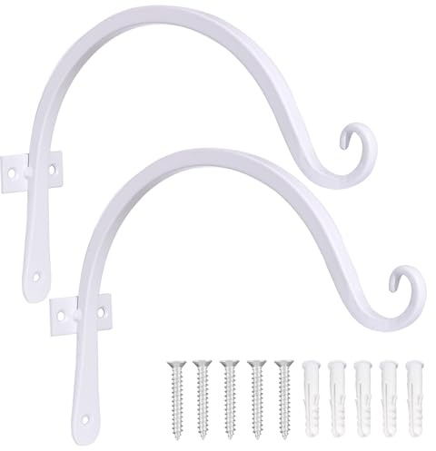 JunGG Pflanzenhalterung Blumenampelhalter 20 cm Eisen Hängender Pflanzenhalter Wandhaken Blumenampel Wandpflanzenhaken für Pflanzer Vogelhäuschen Laternen Windspiele Wandleuchter, 2er Pack