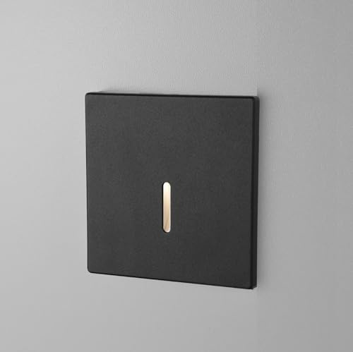 lambado® LED Treppenbeleuchtung Schwarz 1,5W | 230V Unterputz Treppenlicht Treppenbeleuchtung Innen | Wandeinbauleuchte Beleuchtung für Treppen | Treppenstufenbeleuchtung LINE