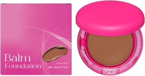 Peptide Bounce Balm Foundation, Age Defying Peptide Bounce Balm, Hydrating Covering Peptides Foundation for Older Women, Medium Buildable Coverage Balms Foundation Makeup. (Cocoa color, 8cm)