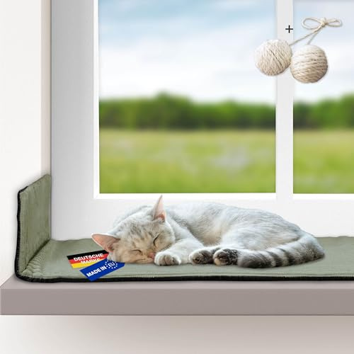Rohrschneider Katzen Fensterliege, elbstwärmend, Gr. 2 (90 x 29 cm) Salbei