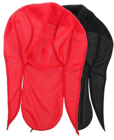 BESPORTBLE 2stücke Outdoor Bandana Hut Für Herren Und Damen Atmungsaktive Kopfbedeckung Mit Uv-Schutz Schnelltrocknend Für Sport Und Radfahren Schwarz Rot