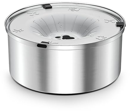 TONGKTAI Non Spill Dog Water Bowl, 1,2L Stainless Steel Dog Bowls, Splash-Free, Anti-Choking, Slow Feeding Pet Dishes for Small Mdium Dogs