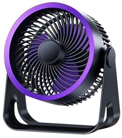 Ventilador de escritorio – Ventilador de mesa | Viento fuerte ajustable | Equipo silencioso para colgar en la pared con inclinación de 360 grados para sala de estar, dormitorio, campamento, playa