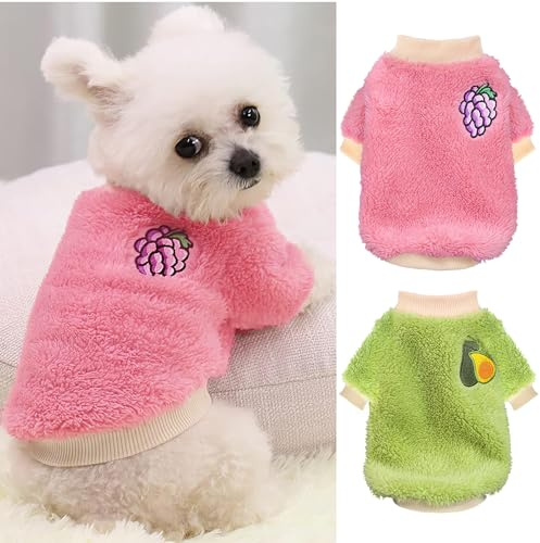 2-Pack Small Dog Wool Sweater for Winter - Warm & Cute Knit Sweater for Girl Dogs, L Size Perfect for Teacup Chihuahua, Yorkshire Terrier & Small Breed Puppies