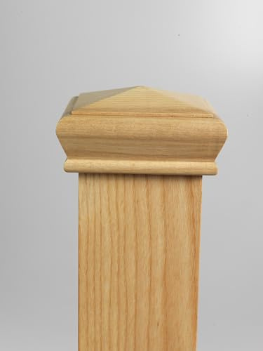 Pyramid Staircase Full Newel Post Cap – 90mm Rebate – 120x120x48mm – Oak