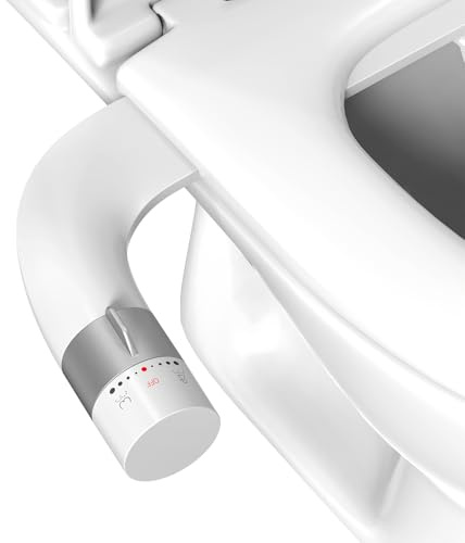 Non-Electric Bidet Attachment, Dual Nozzles, Adjustable Pressure | Ultra Slim Rotary Switch, Retractable Nozzle Structure, Cold Water Rear & Feminine Washing Modes, Stainless Steel Iniet