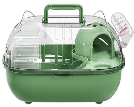Transportbox für kleine Haustiere, Wanderkäfig mit transparenter Abdeckung – Reisekäfig für Hamster, für Kleintiere wie Nager und Reptilien bei kurzen Ausgängen, Auto, Picknick und Fat