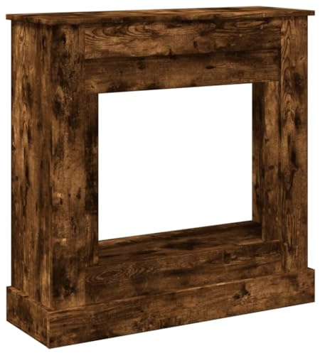 Generico Cornice per Camino Rovere Fumo 90x30x90 cm in Truciolato