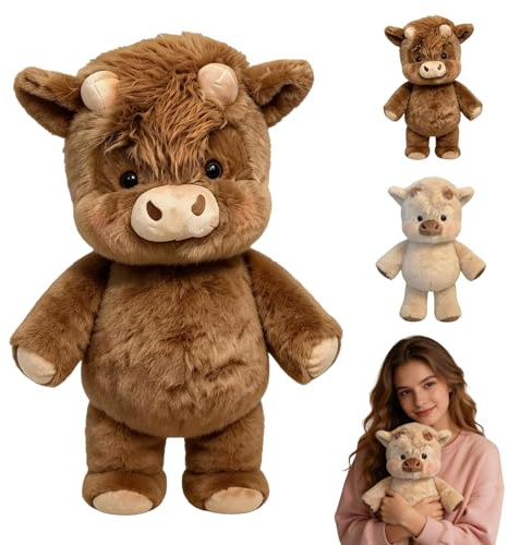 Ntwdby Peluche Che Corre, 45cm Running peluche, Peluche Di Cinghiale, Peluche mucca che corre, Adorabile Animale Peluche Muccas Pelosa, Cuscini In Peluches Cinghiale, Per Ragazzi E Ragazze (C)